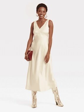 A New Day Midi Lace Trim Dress
